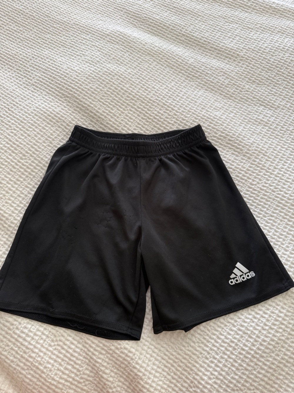 adidas Boys Black Athletic Training Shorts with Logo